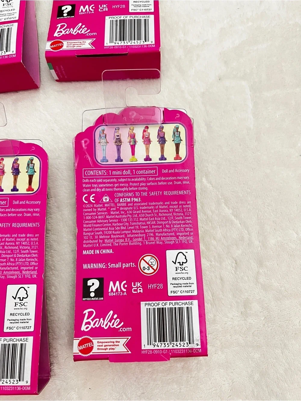 Lot of 6 Barbie Mini BarbieLand Color Reveal 1.5